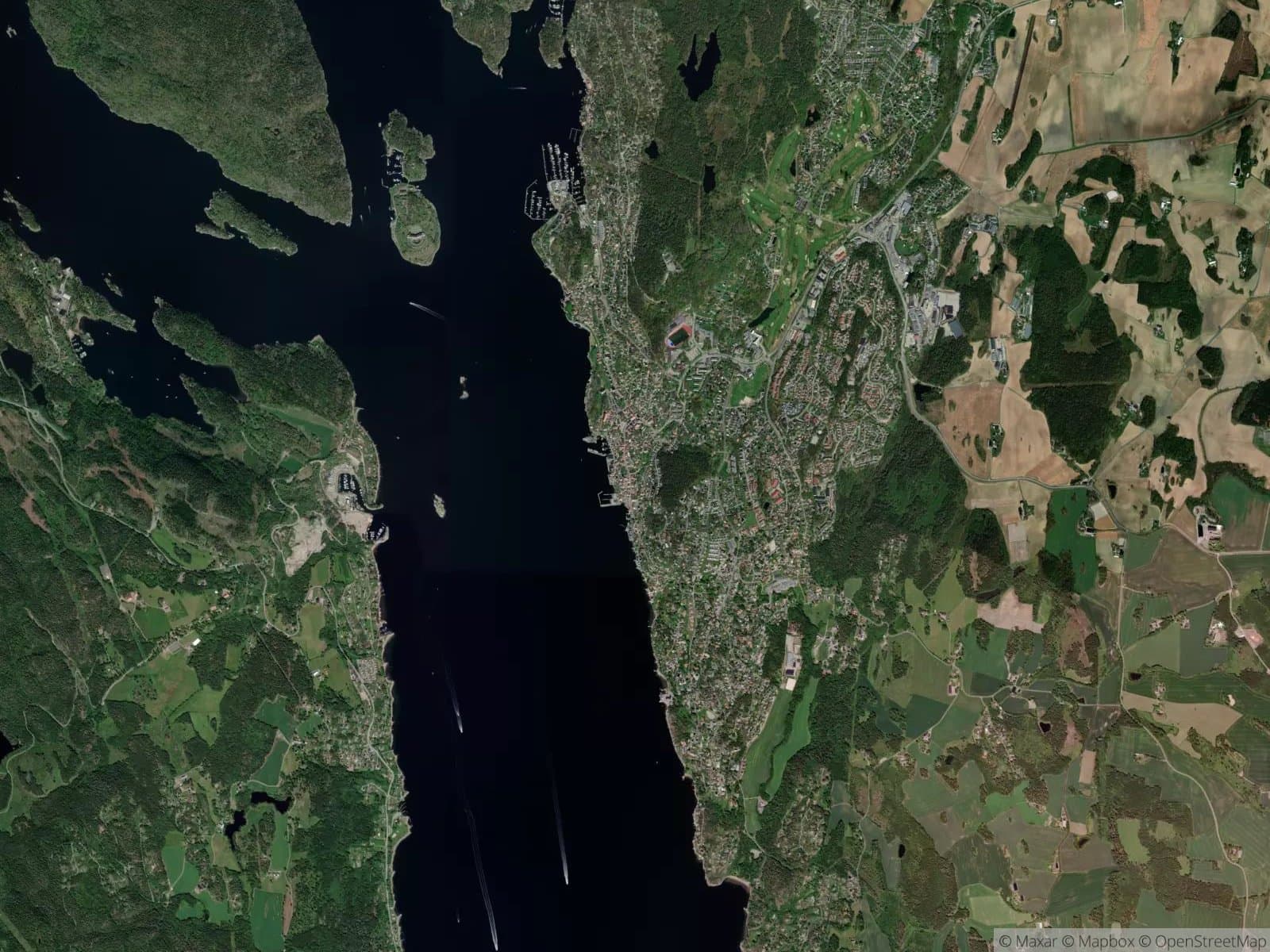 Satellittbilde av Drøbak