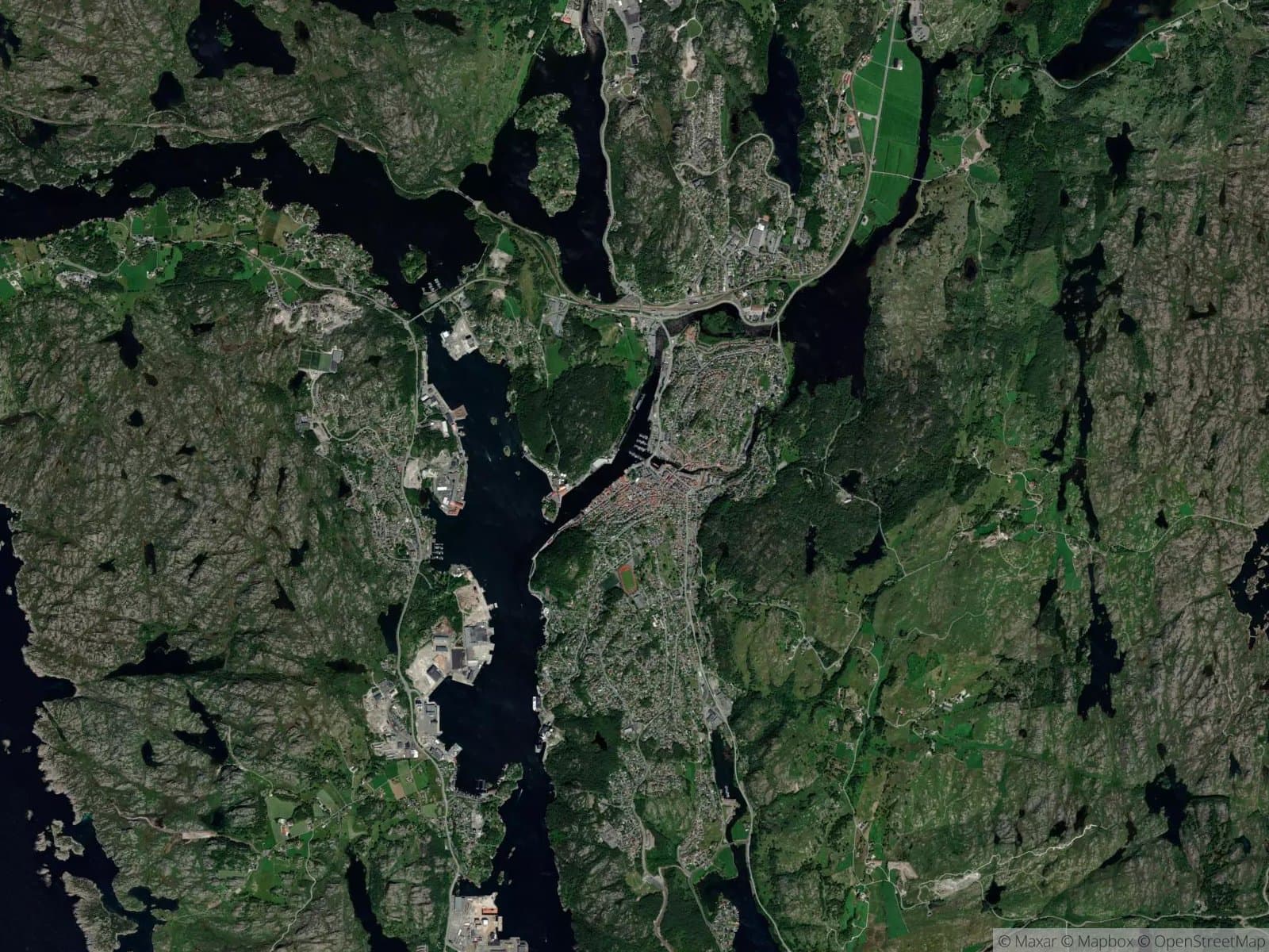 Satellittbilde av Egersund