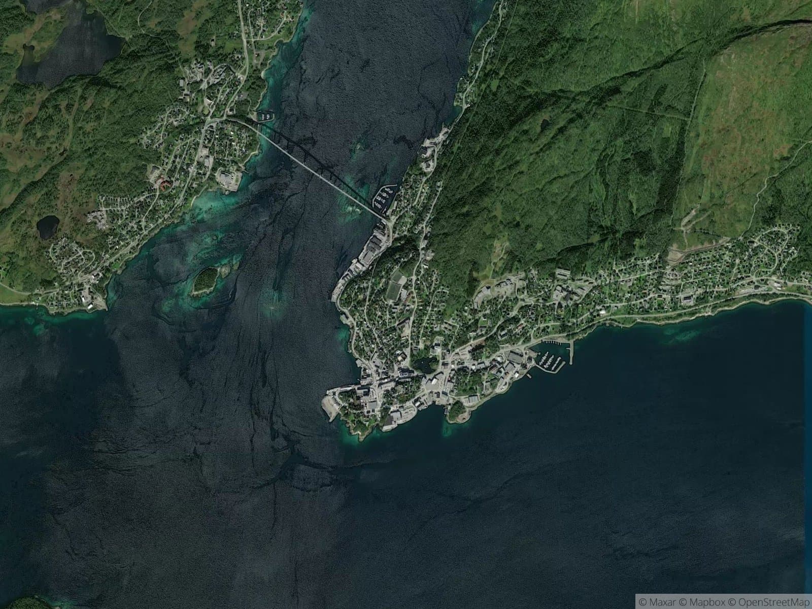 Satellittbilde av Finnsnes