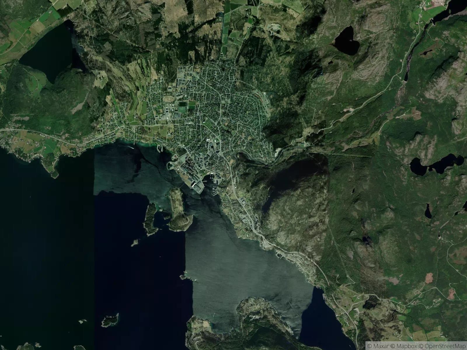 Satellittbilde av Jørpeland