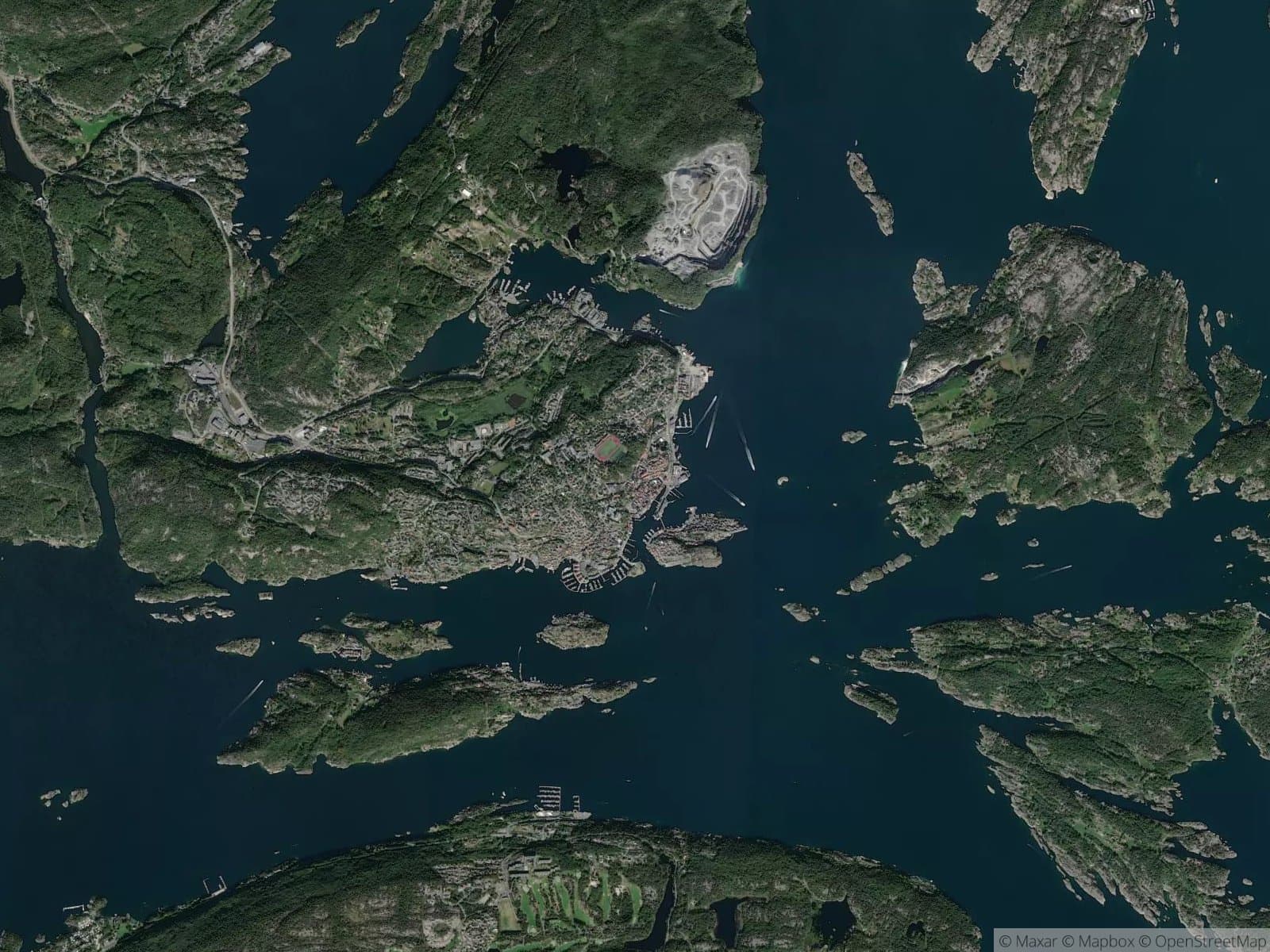 Satellittbilde av Kragerø