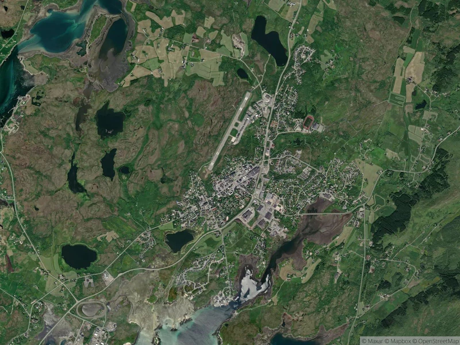 Satellittbilde av Leknes