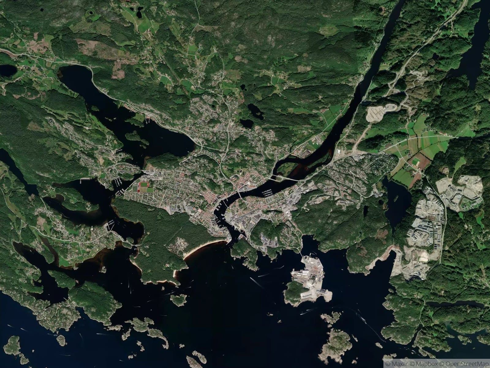 Satellittbilde av Mandal