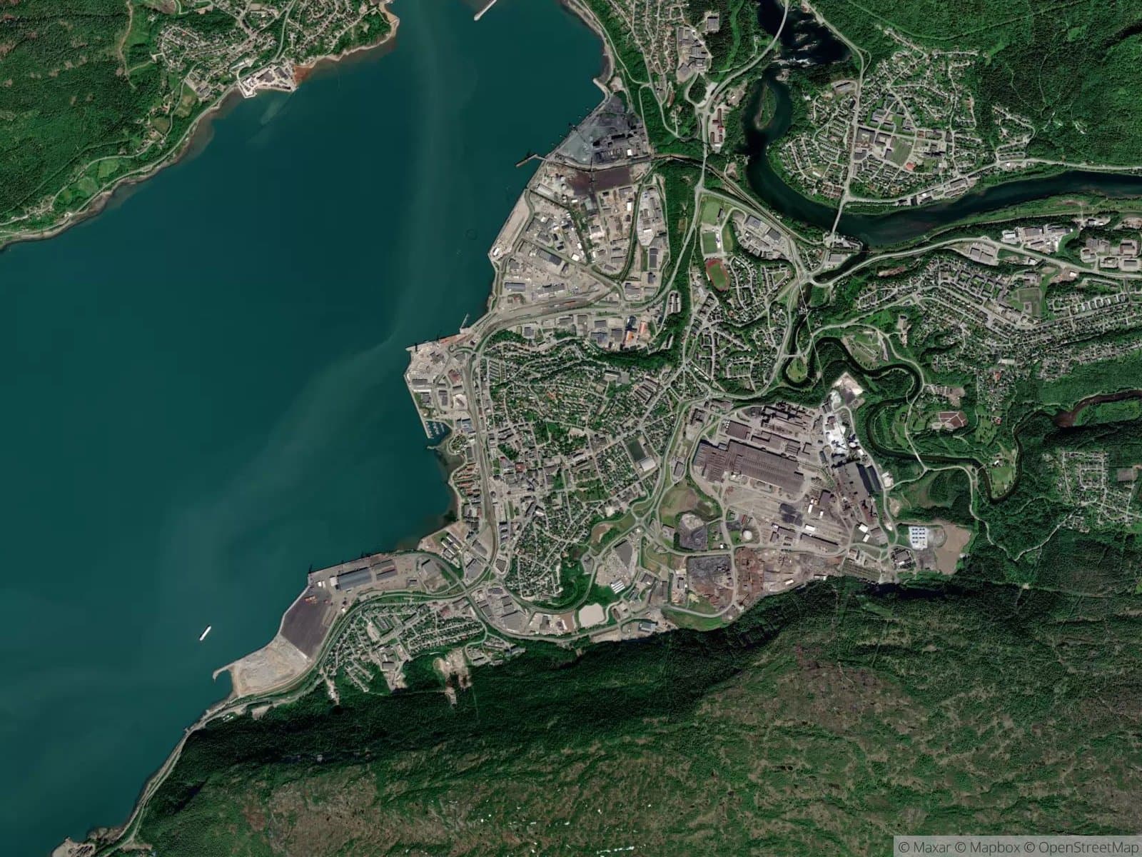 Satellittbilde av Mo i Rana