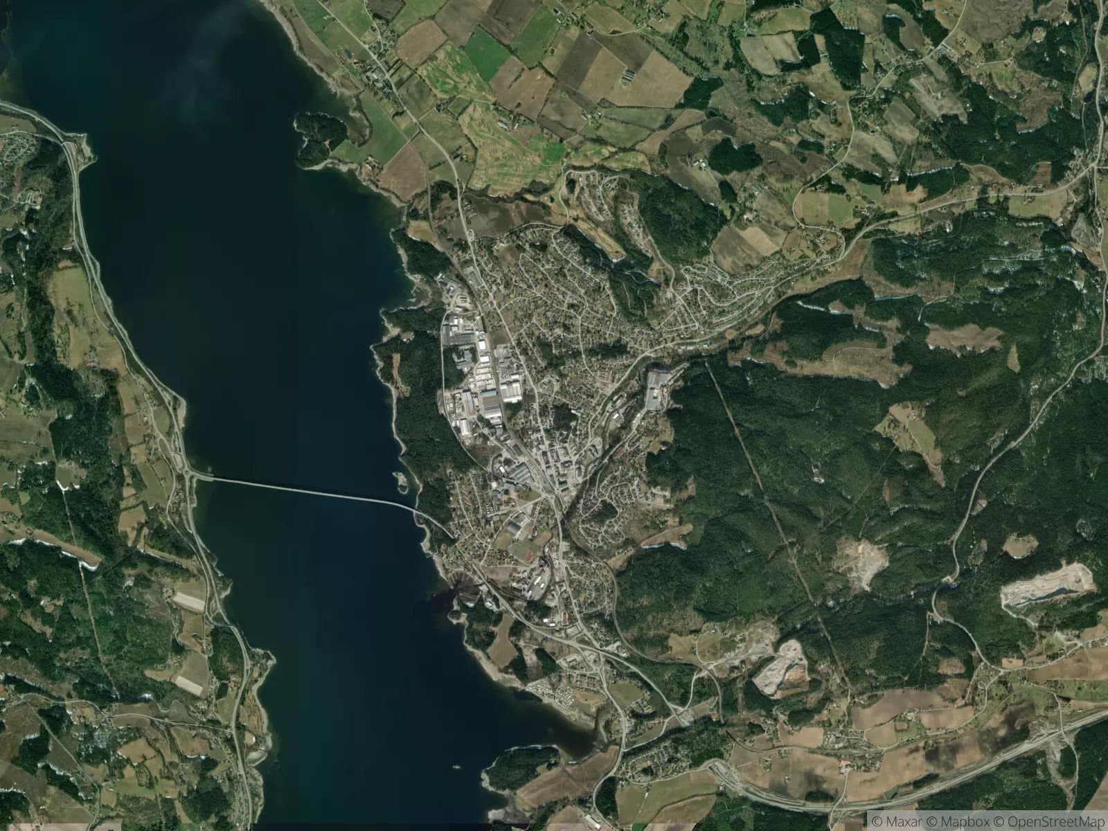 Satellittbilde av Moelv