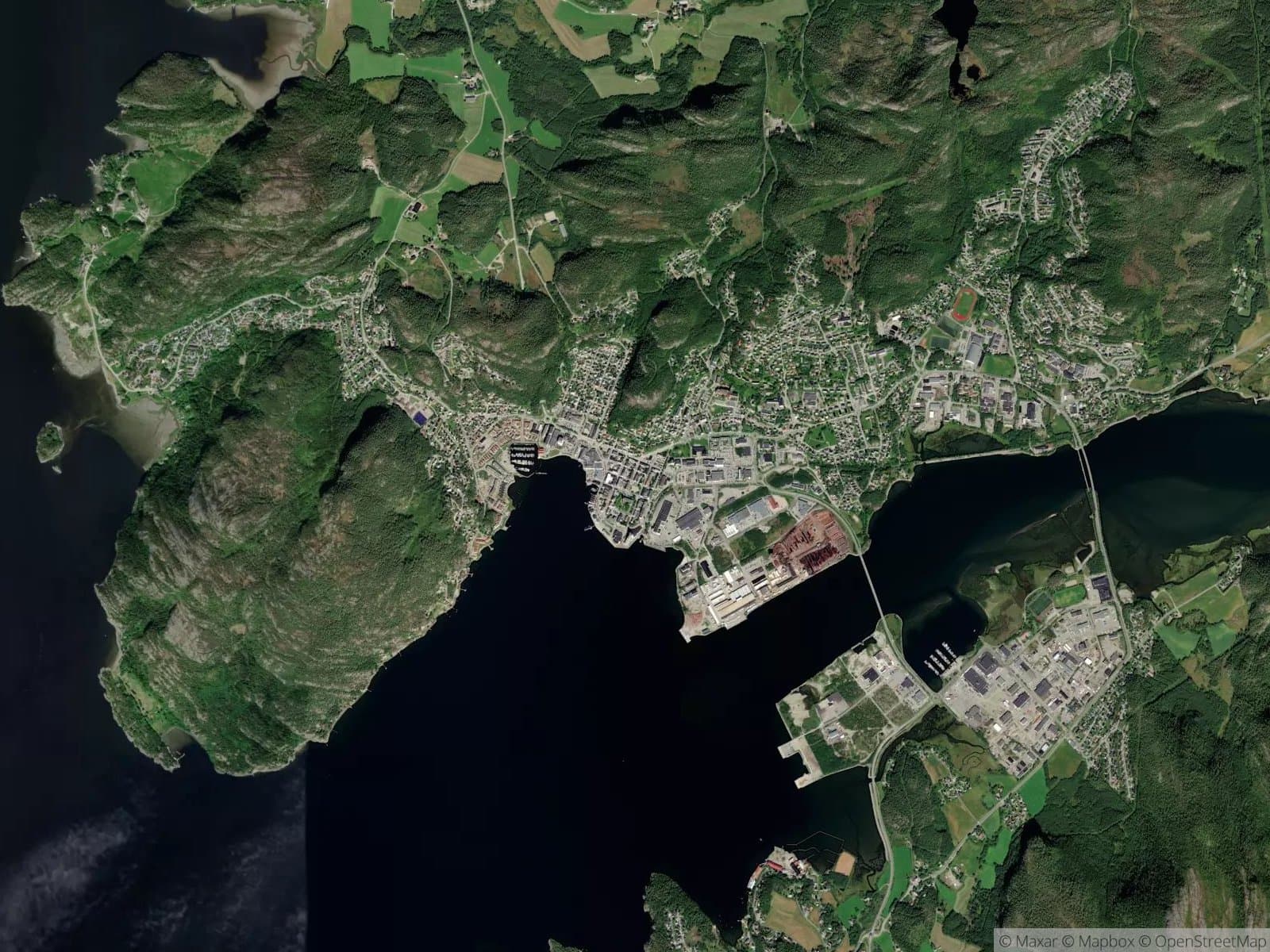 Satellittbilde av Namsos