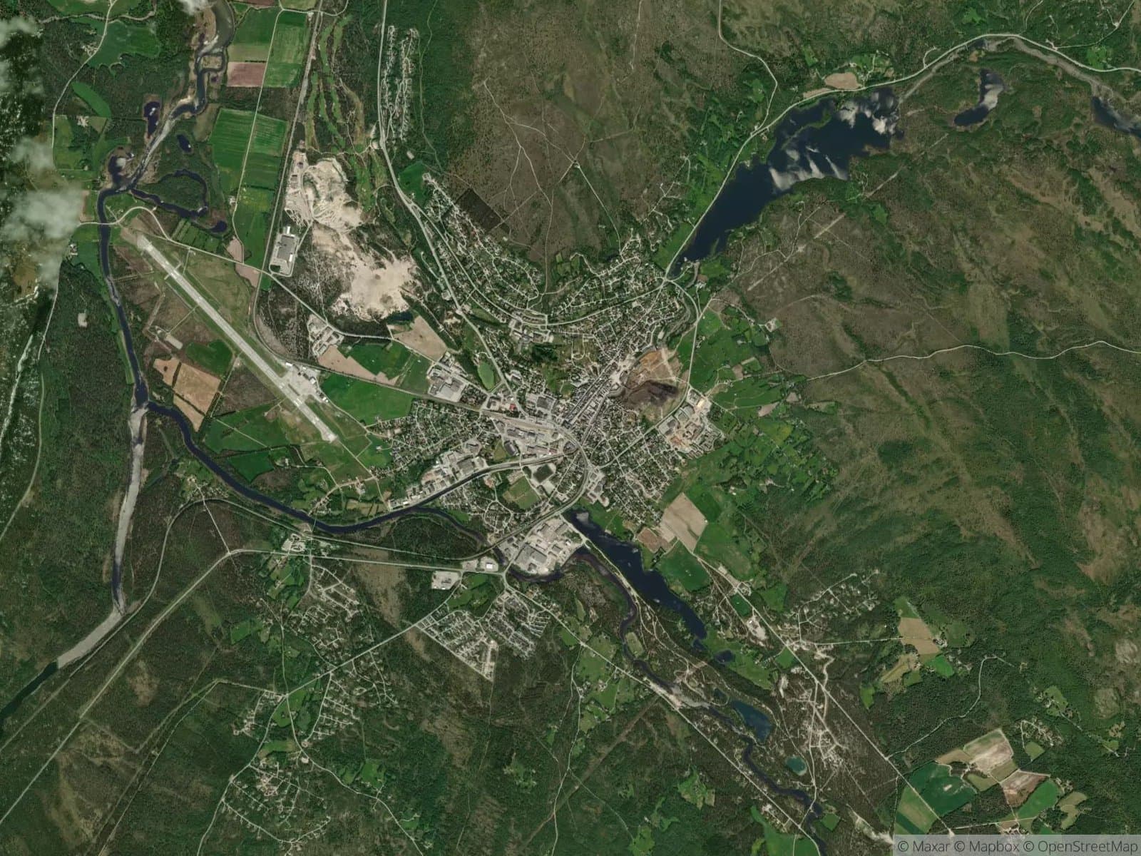 Satellittbilde av Røros