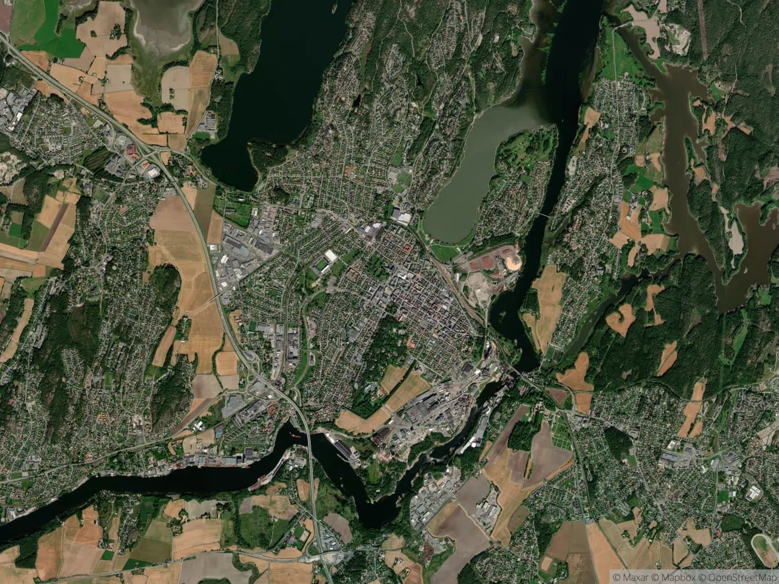 Satellittbilde av Sarpsborg