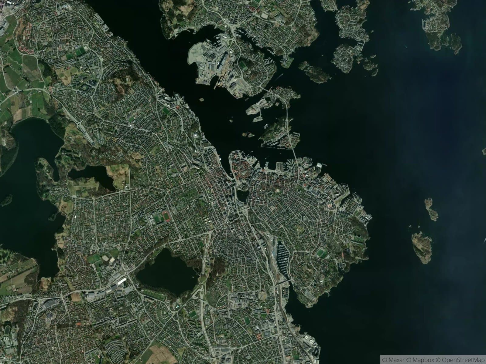 Satellittbilde av Stavanger