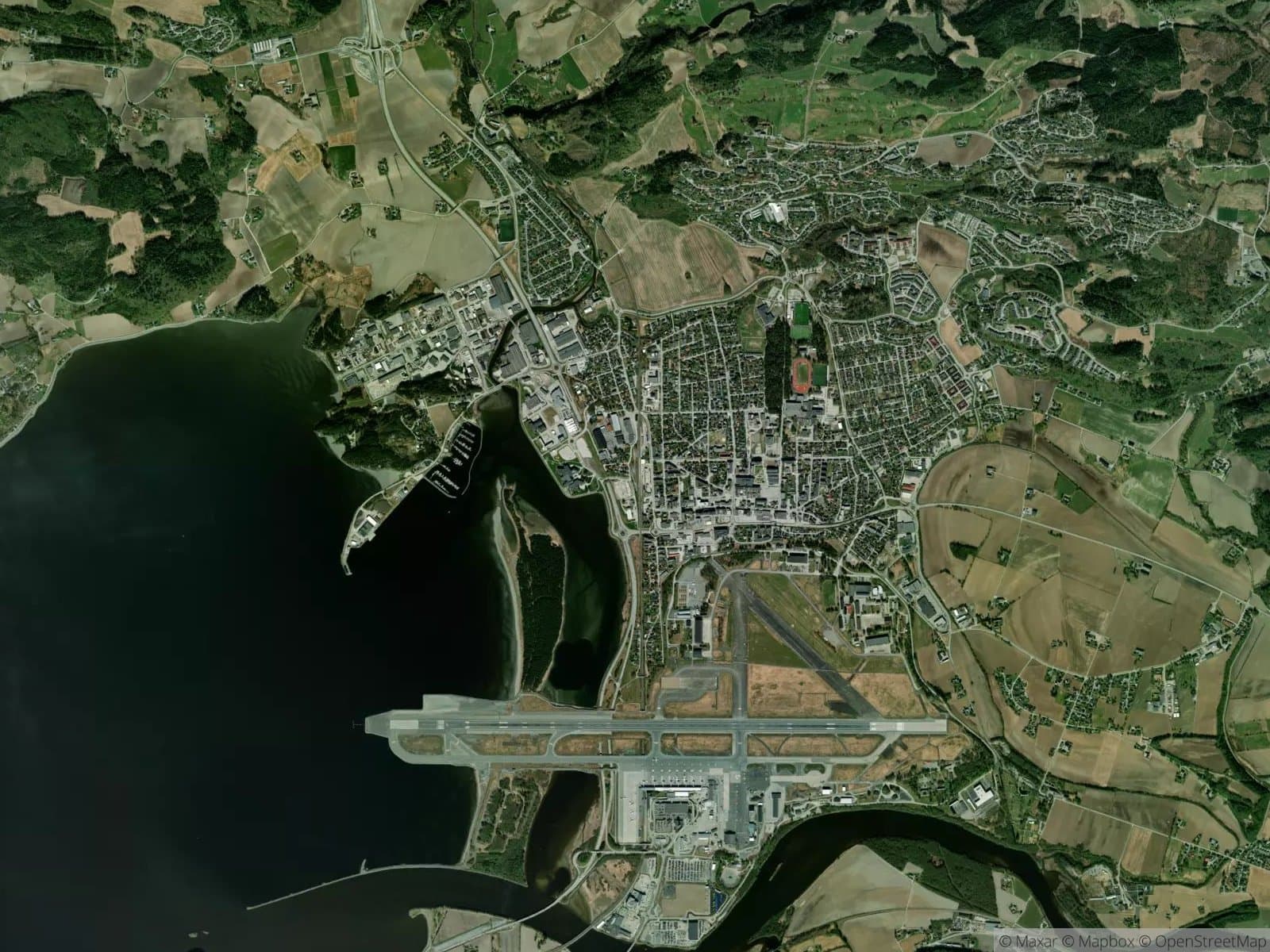 Satellittbilde av Stjørdalshalsen