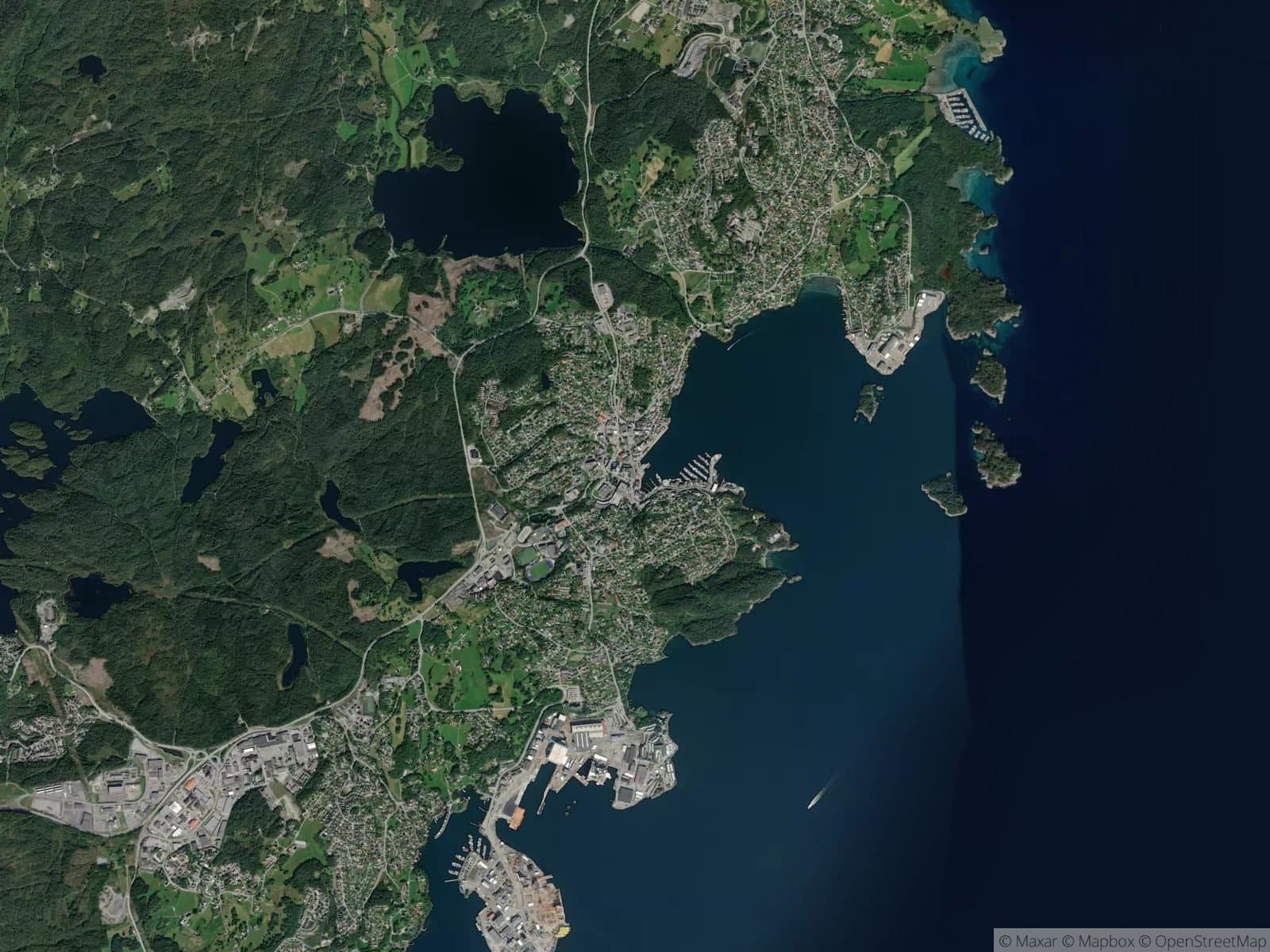 Satellittbilde av Stord