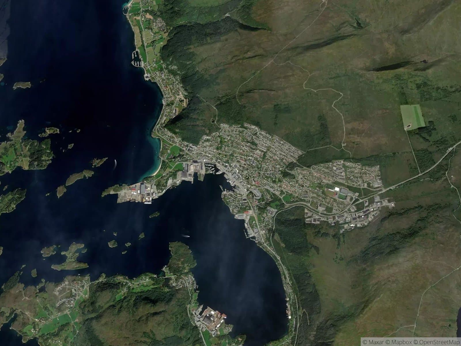 Satellittbilde av Ulsteinvik