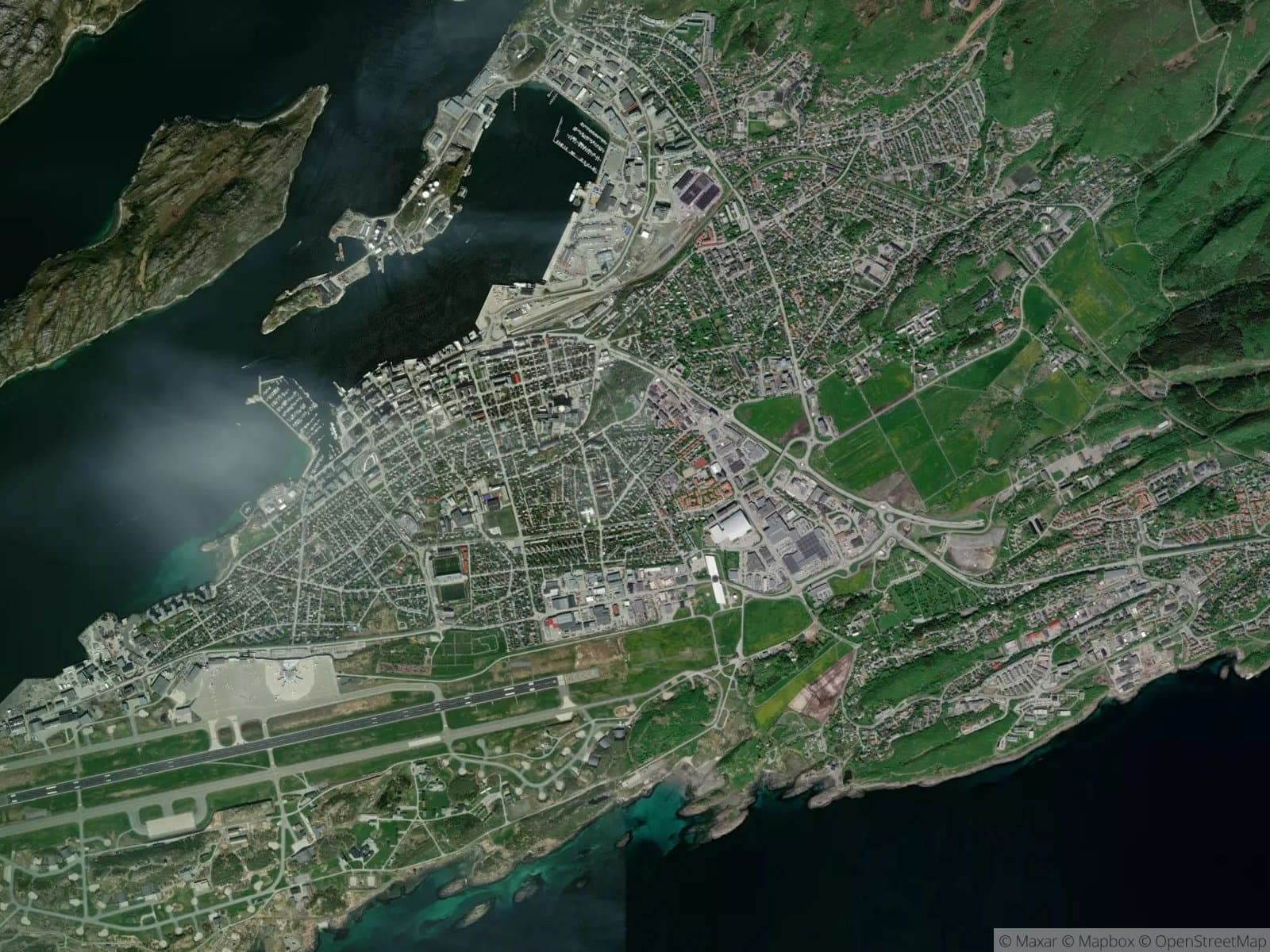 Satellittbilde av Bodø