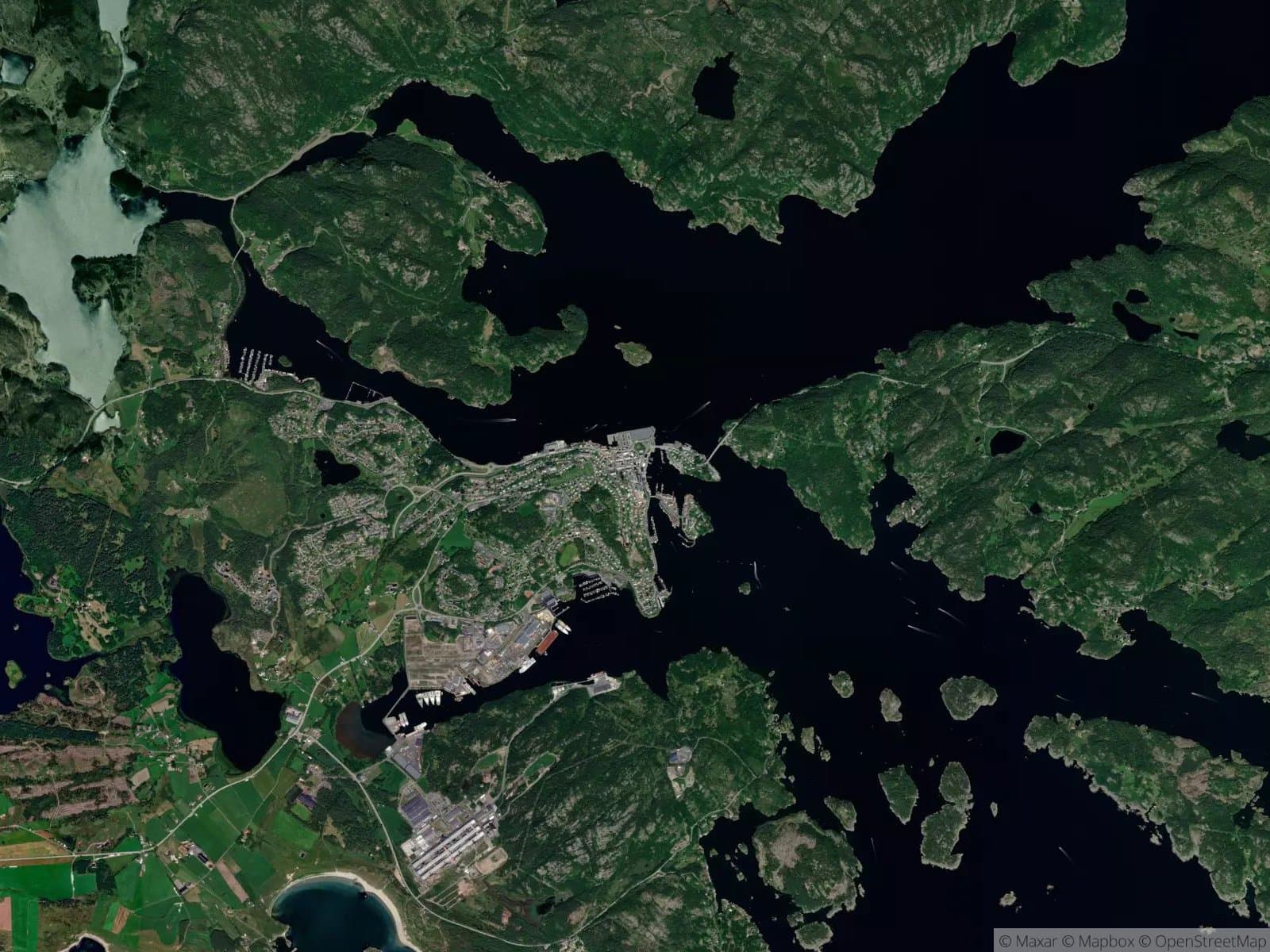 Satellittbilde av Farsund