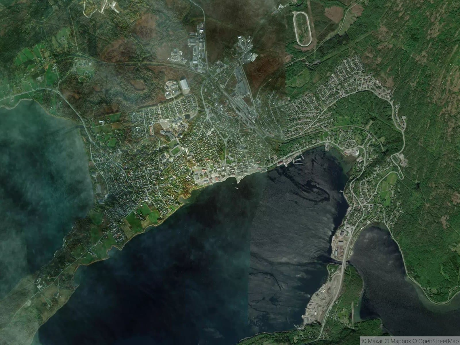 Satellittbilde av Fauske