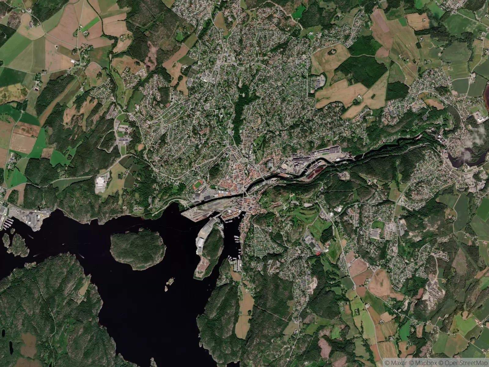 Satellittbilde av Halden