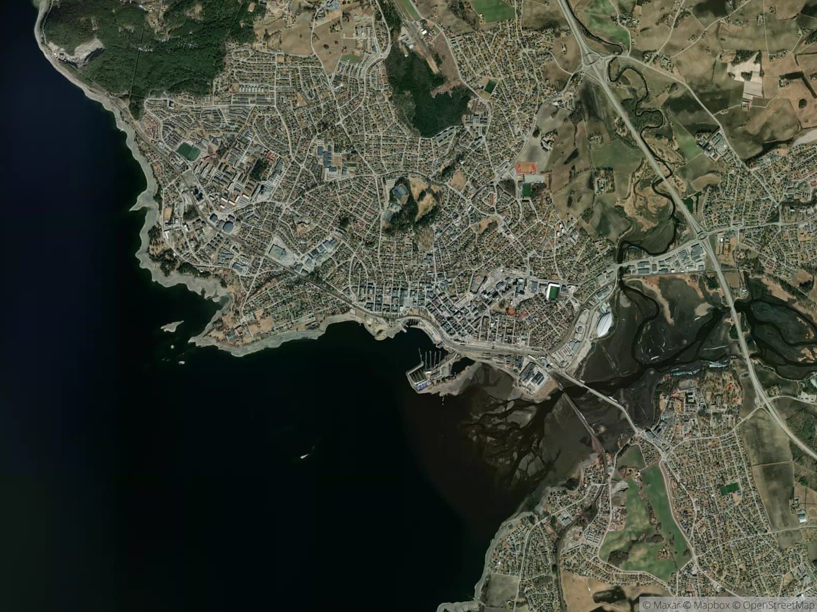 Satellittbilde av Hamar