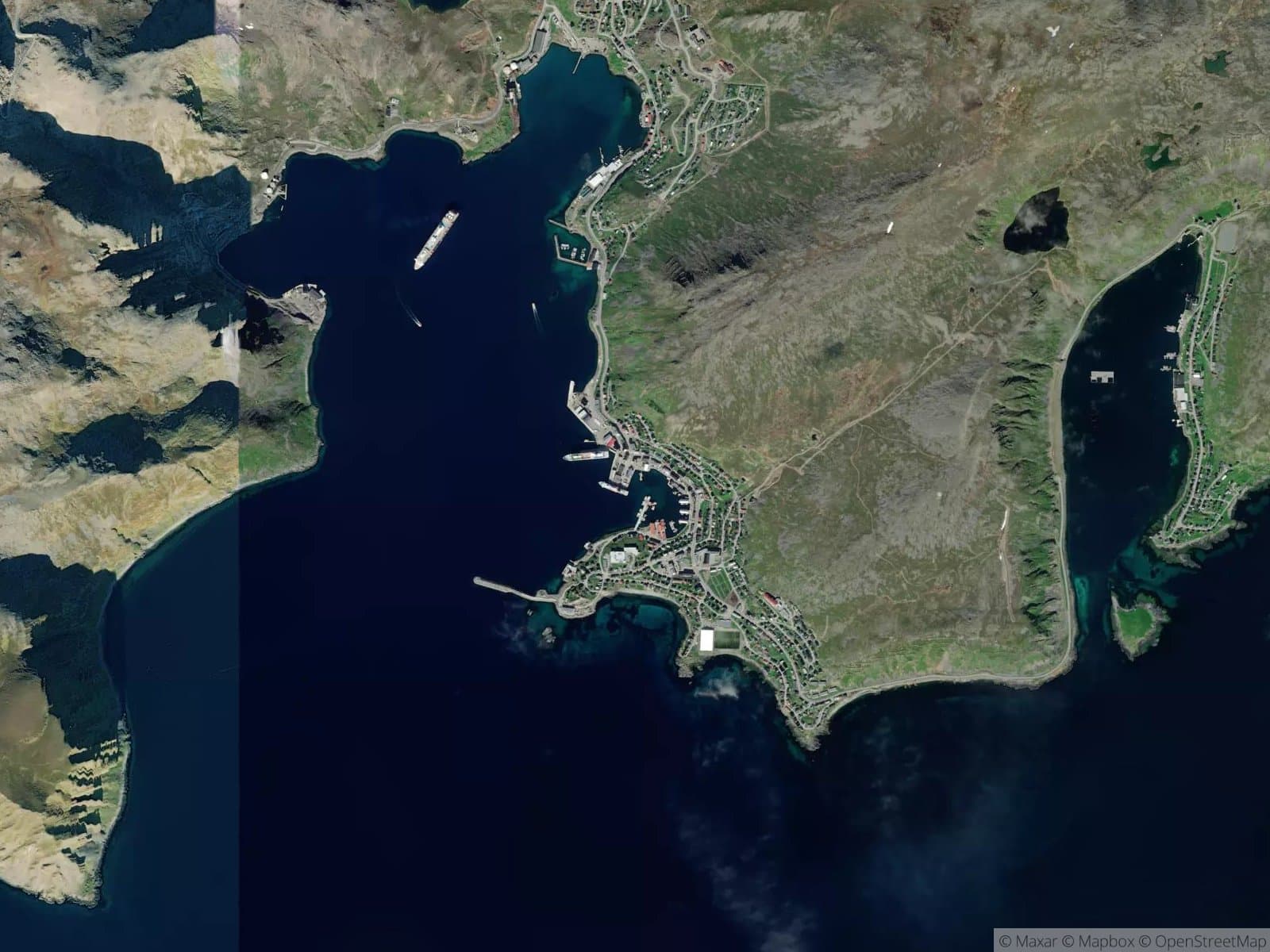 Satellittbilde av Honningsvåg