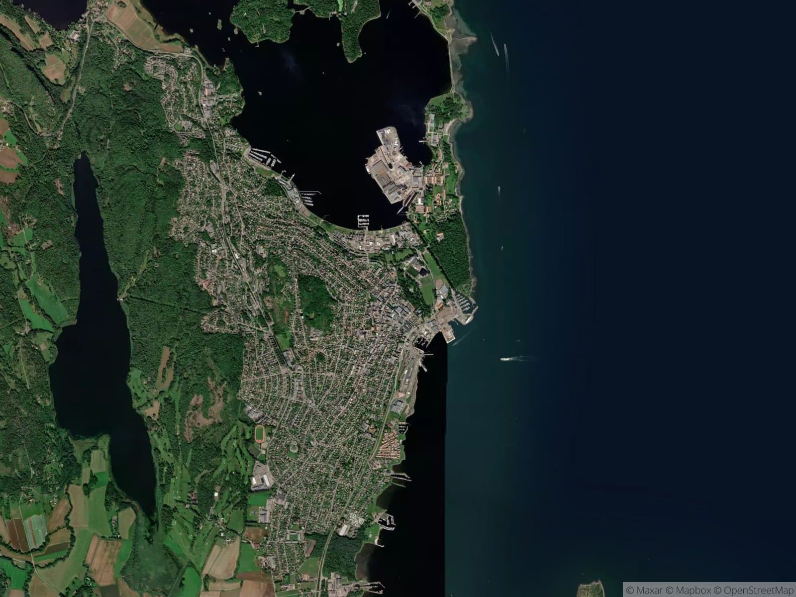 Satellittbilde av Horten