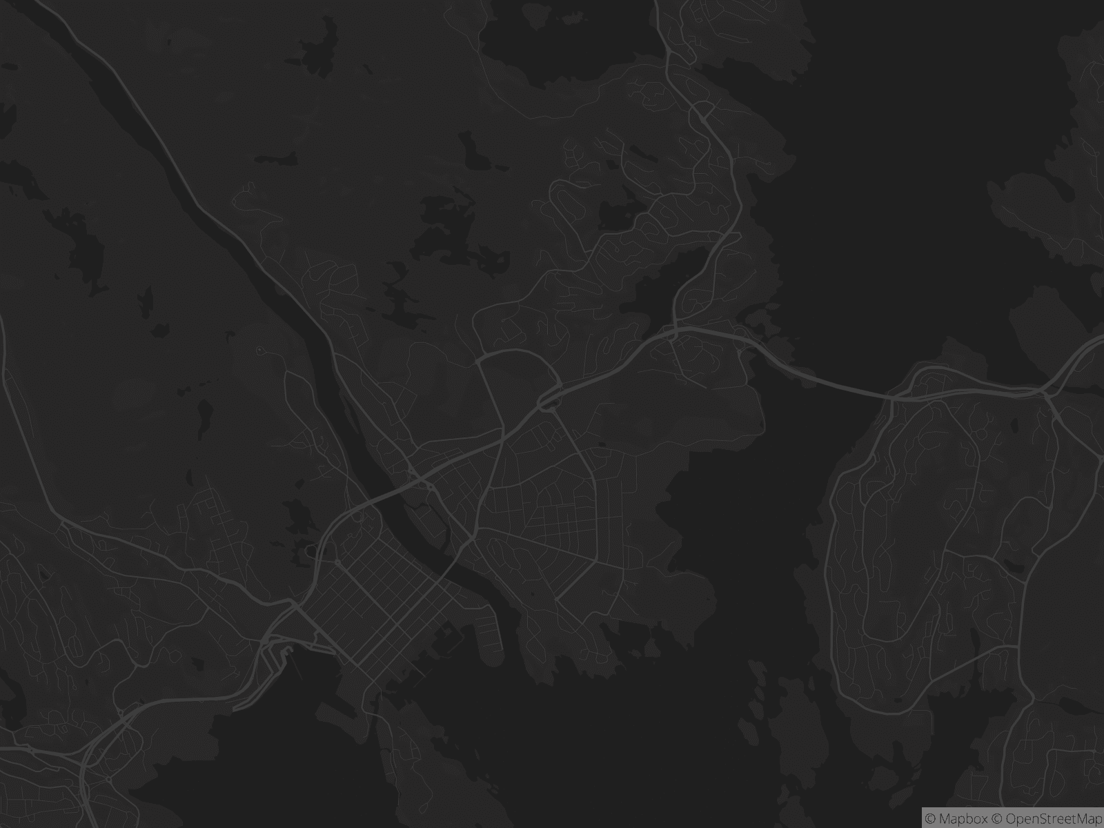 Kart over Kristiansand