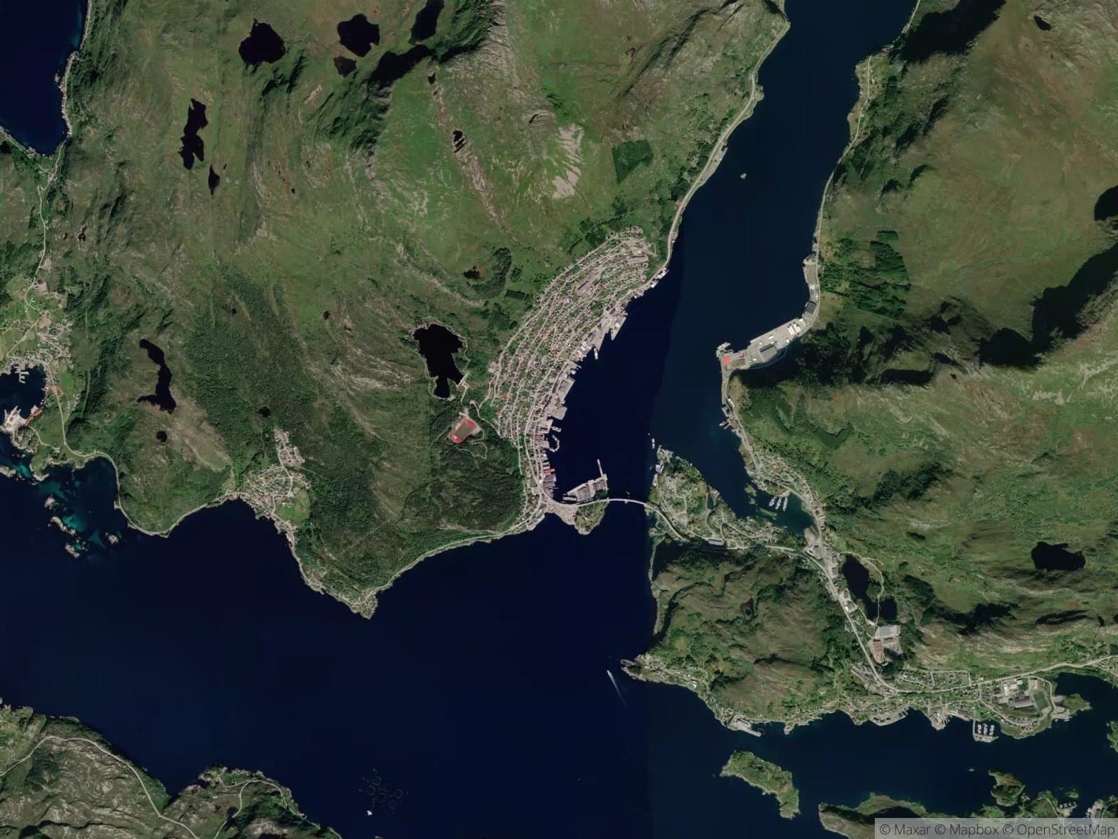 Satellittbilde av Måløy