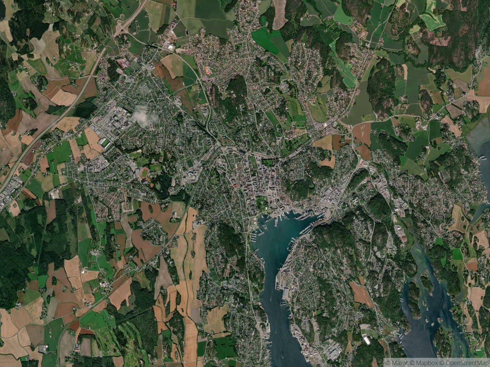Satellittbilde av Sandefjord