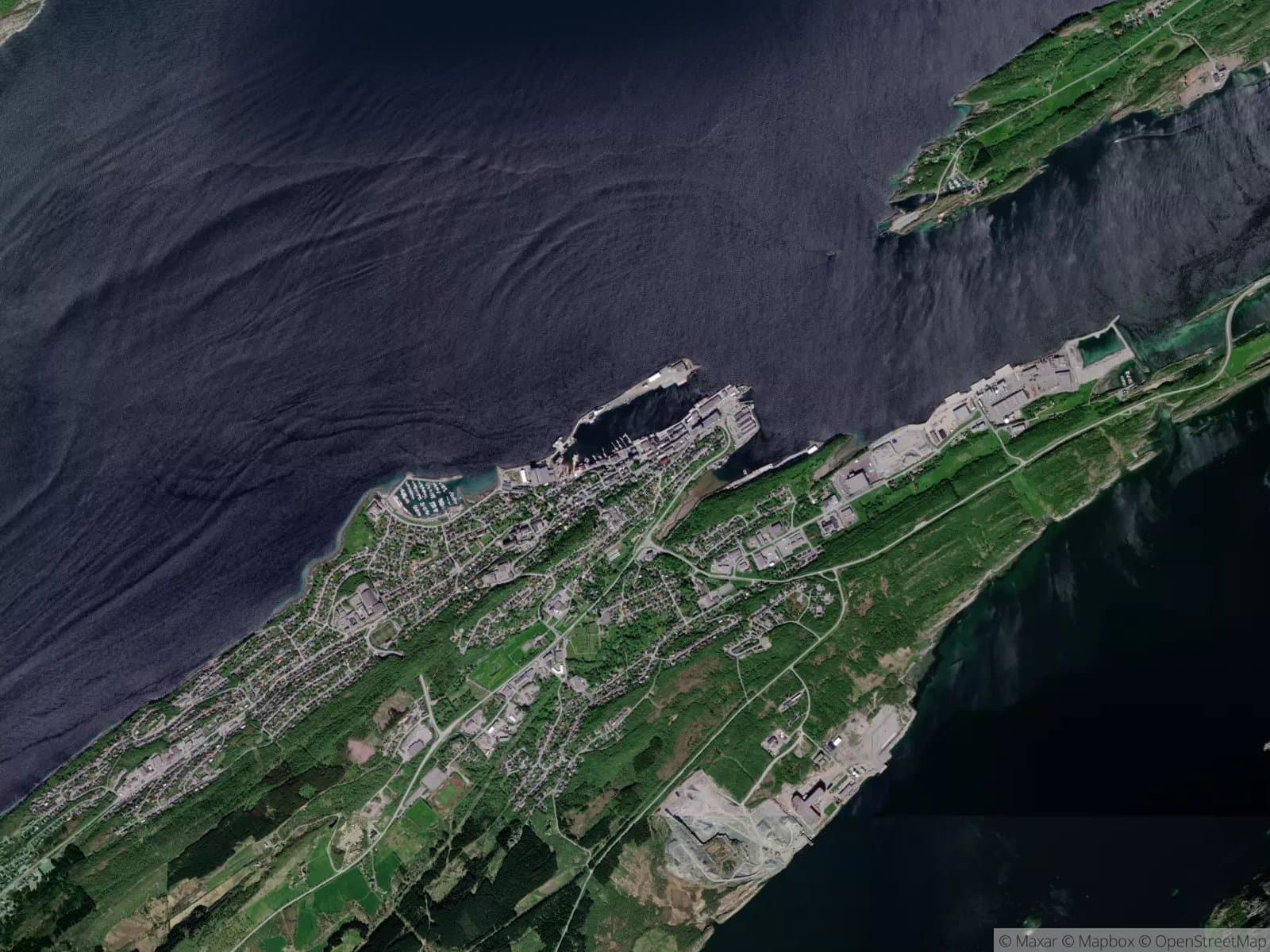 Satellittbilde av Sandnessjøen