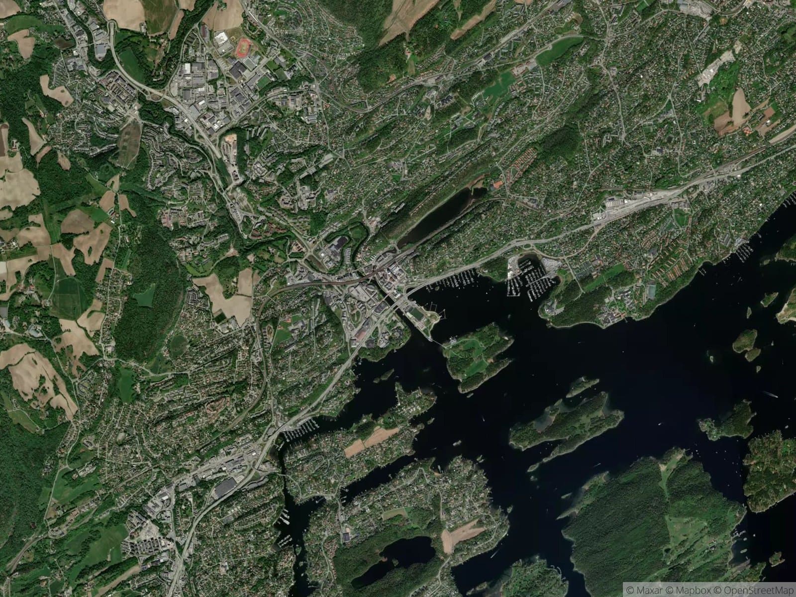 Satellittbilde av Sandvika