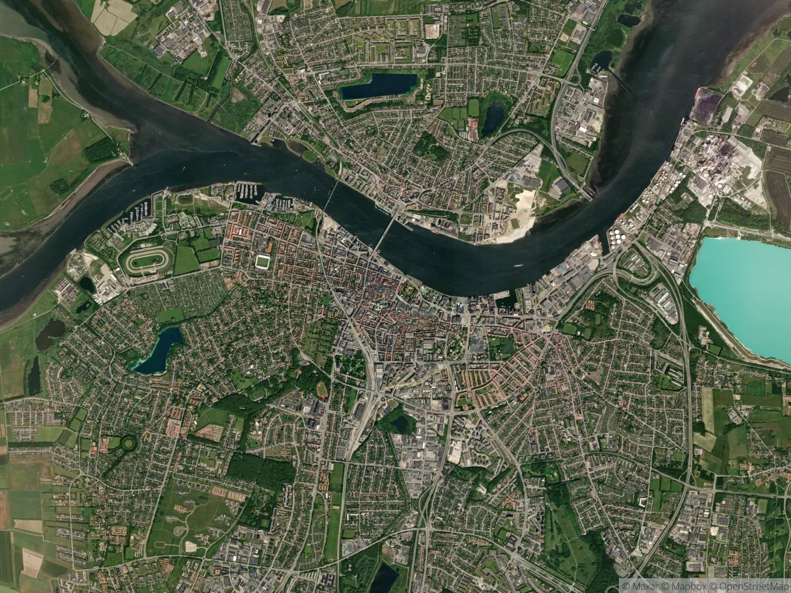 Satellitbillede af Aalborg