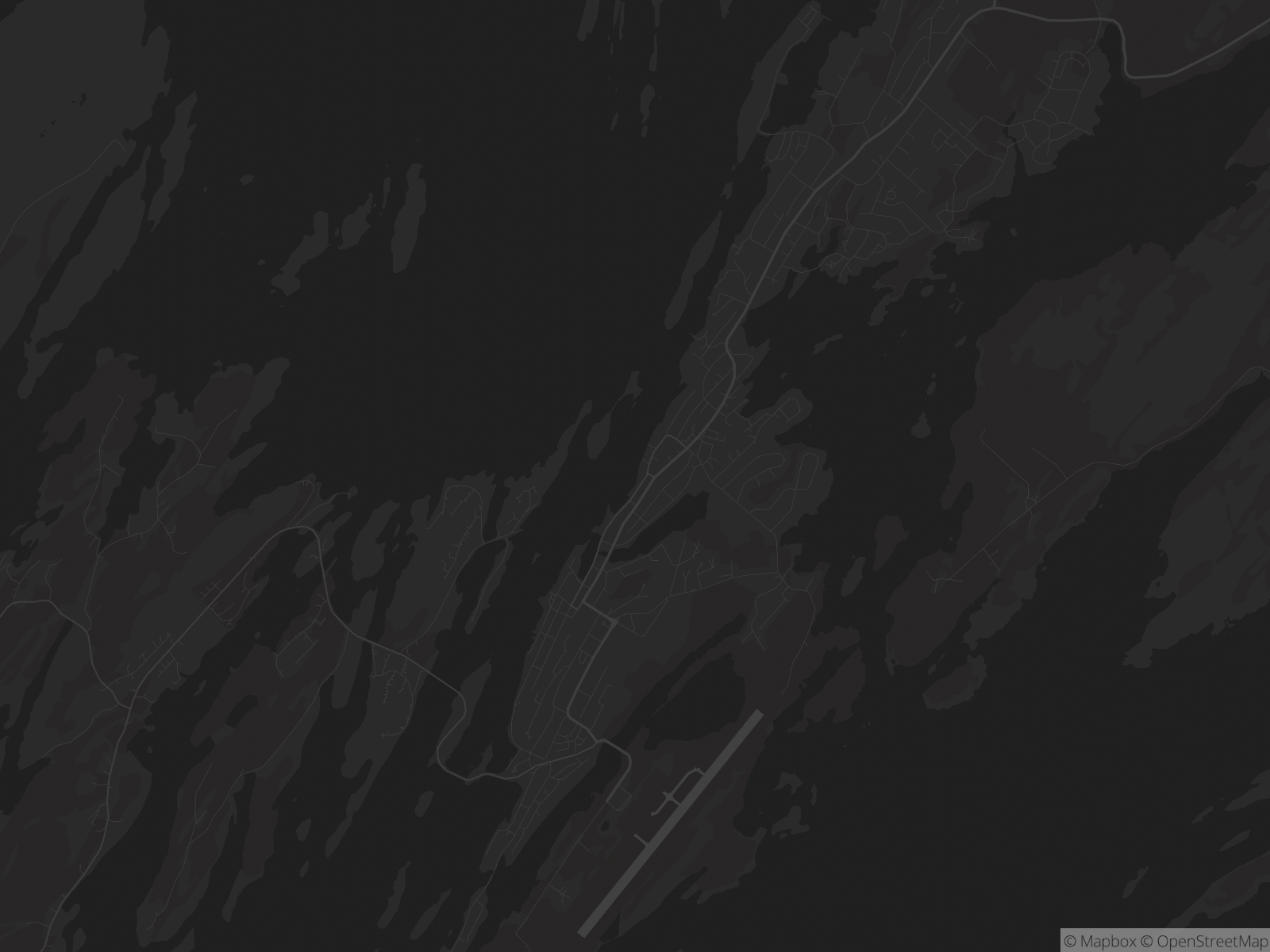 Kart over Brønnøysund