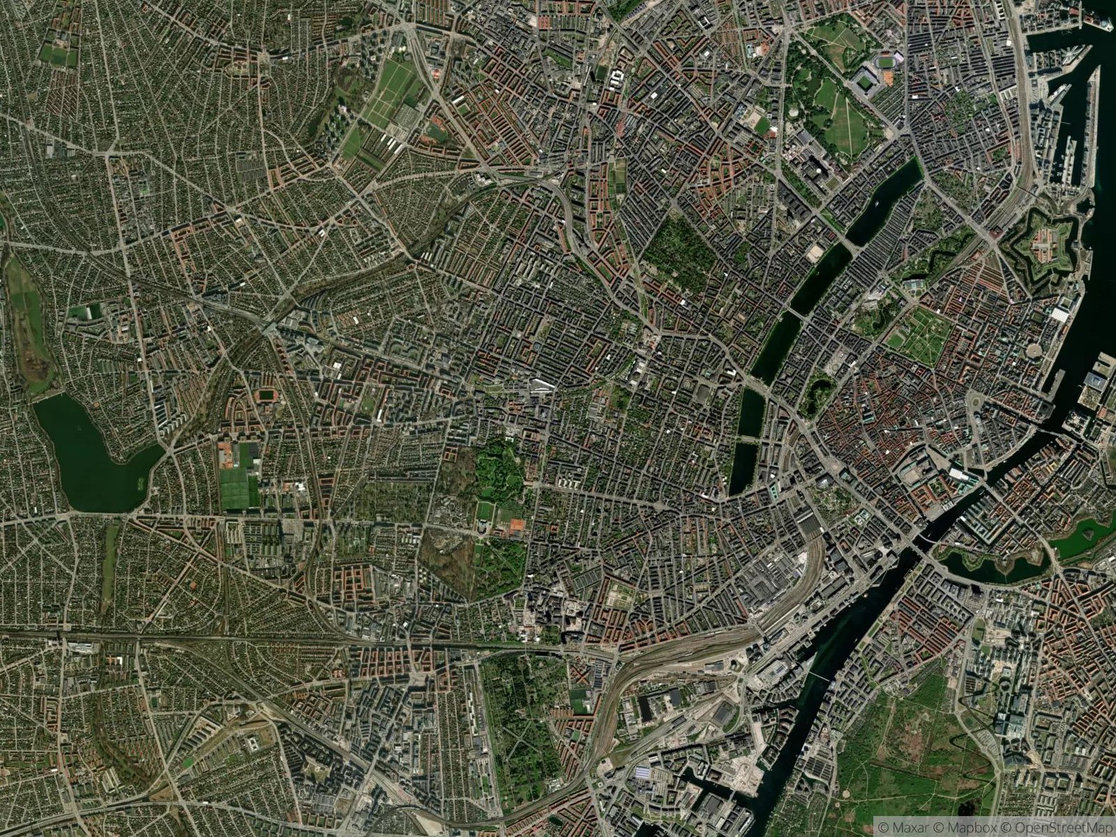 Satellitbillede af Frederiksberg