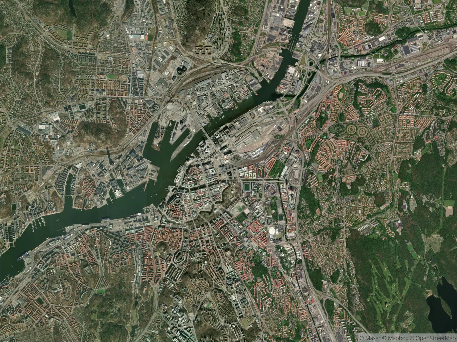 Satellitbild av Göteborg