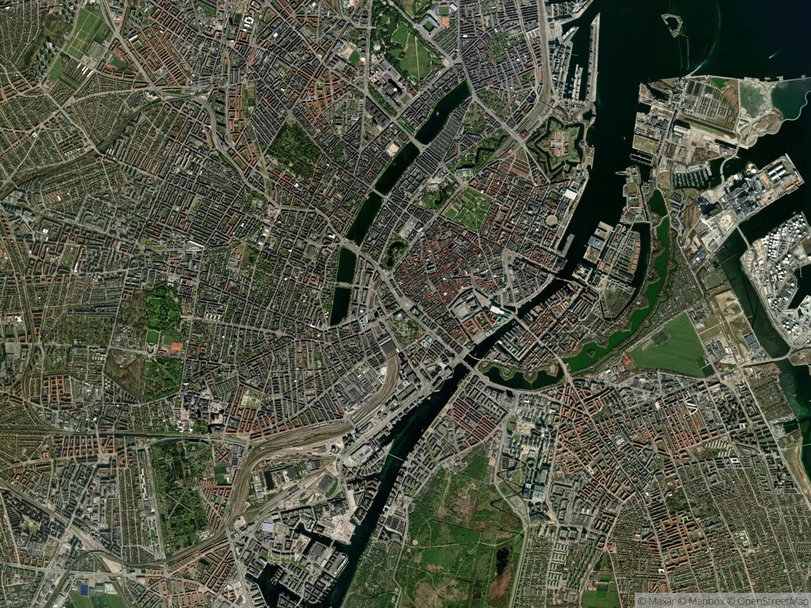 Satellitbillede af København