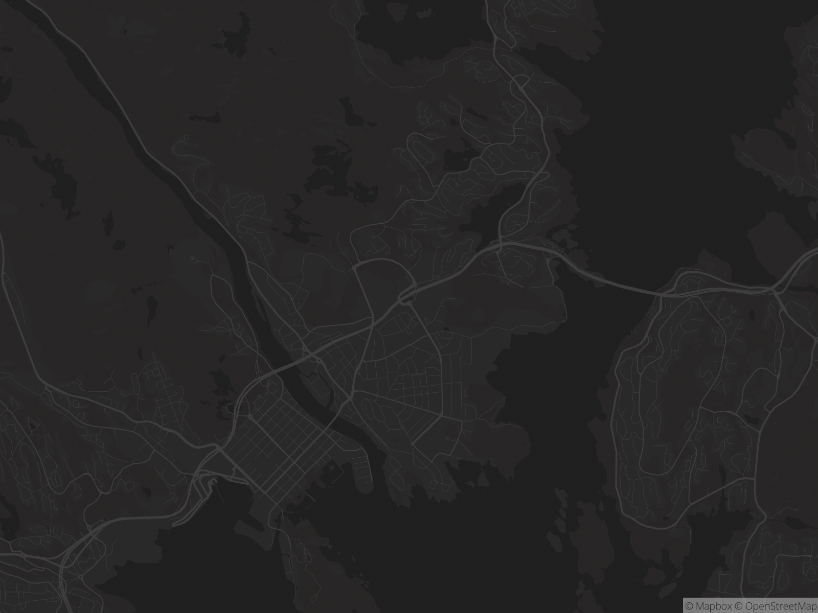 Kart over Kristiansand