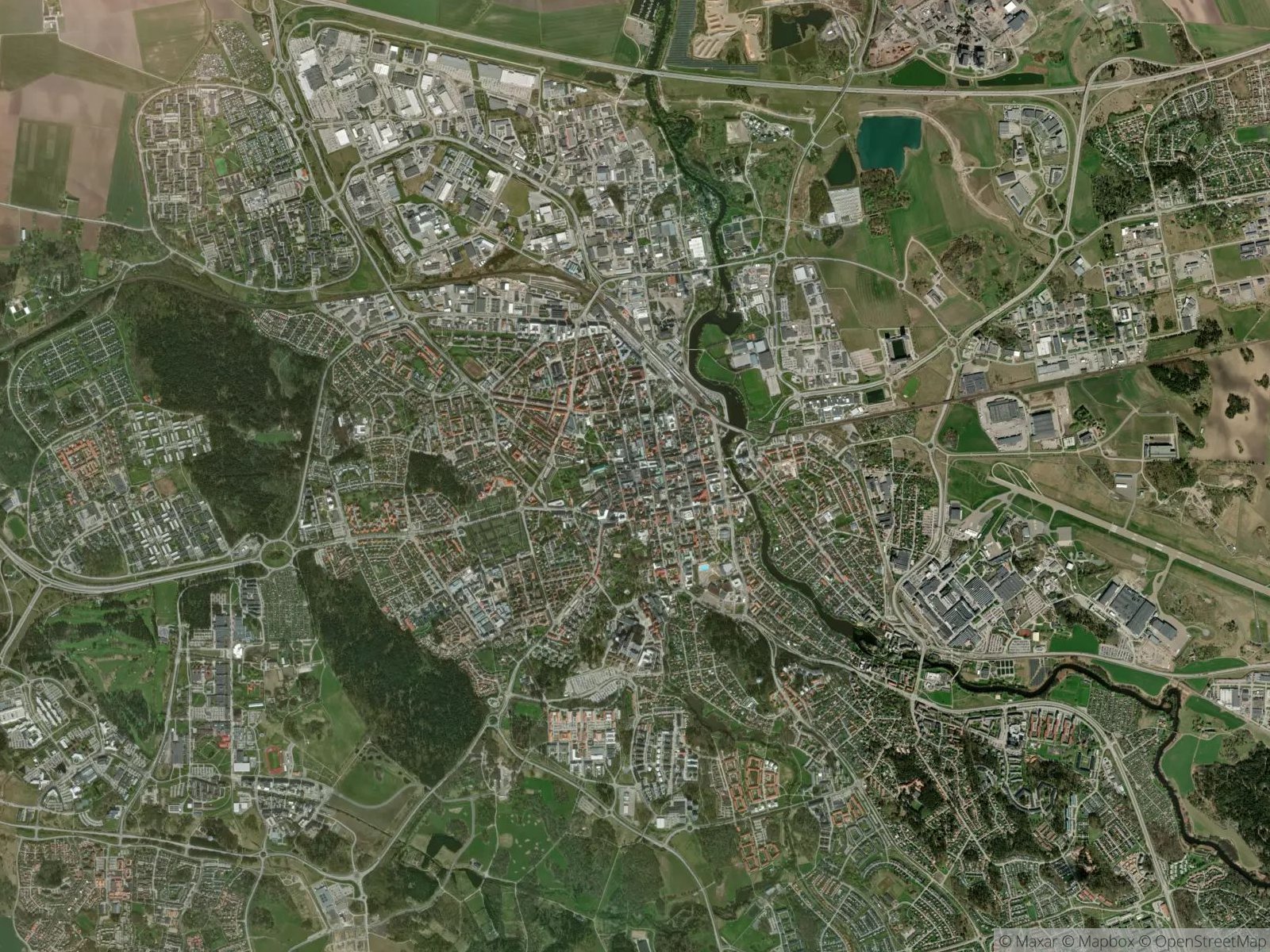 Satellitbild av Linköping