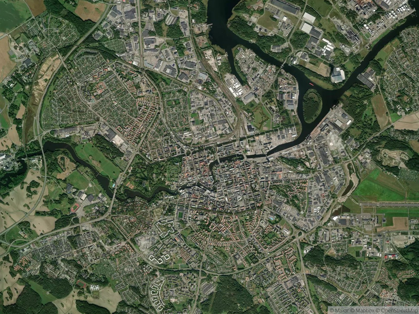 Satellitbild av Norrköping