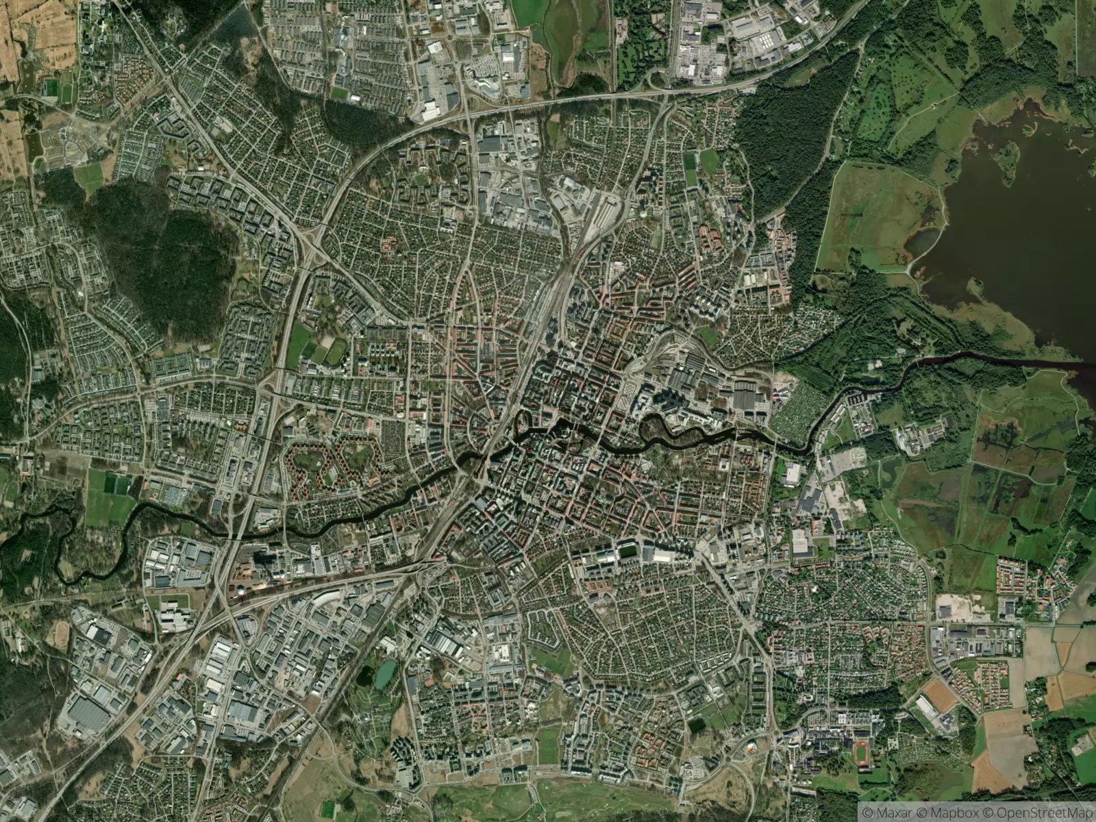 Satellitbild av Örebro