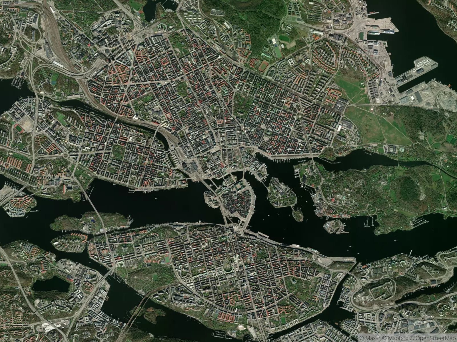 Satellitbild av Stockholm